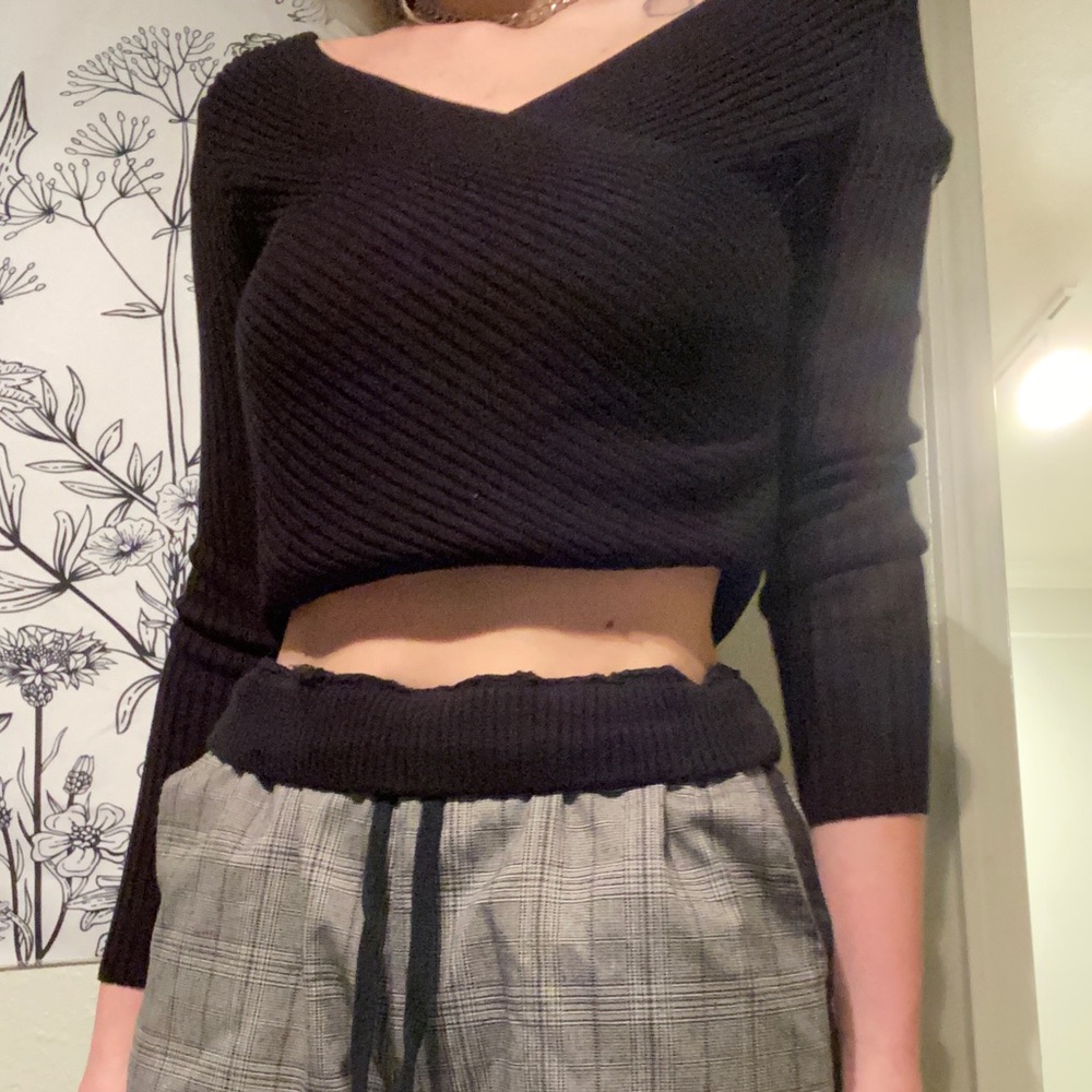 5 for $35/ Black H&M Divided Wrapover Sweater